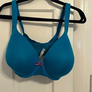 Cacique lightly lined full coverage teal bra GUC 40 DDD